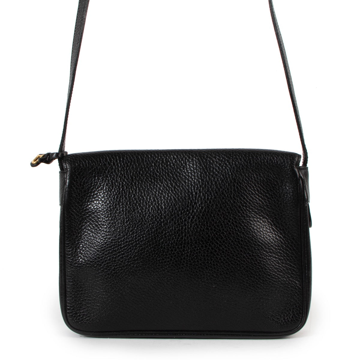 Shop safe online at Labellov in Antwerp this 100% authentic second hand Delvaux Black Pebbled Leather Fuiraire Crossbody Bag