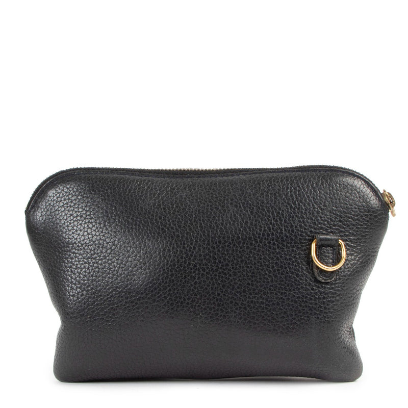 Buy online an authentic second hand Delvaux Black Leather Pochette in good condition at labellov in Antwerp.