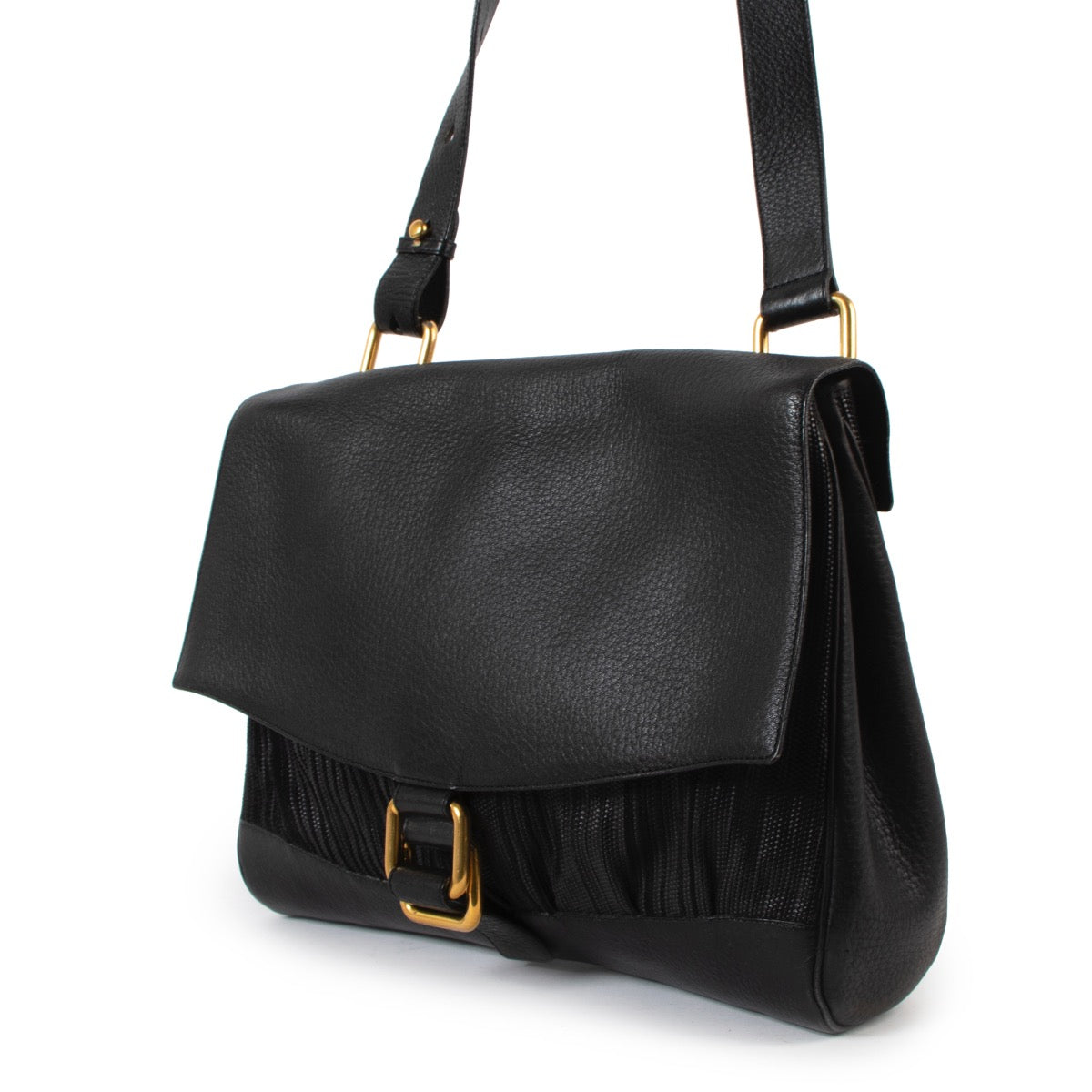 Shop safe online at Labellov in Antwerp this 100% authentic second hand Delvaux Black Toile De Cuir Shoulder Bag