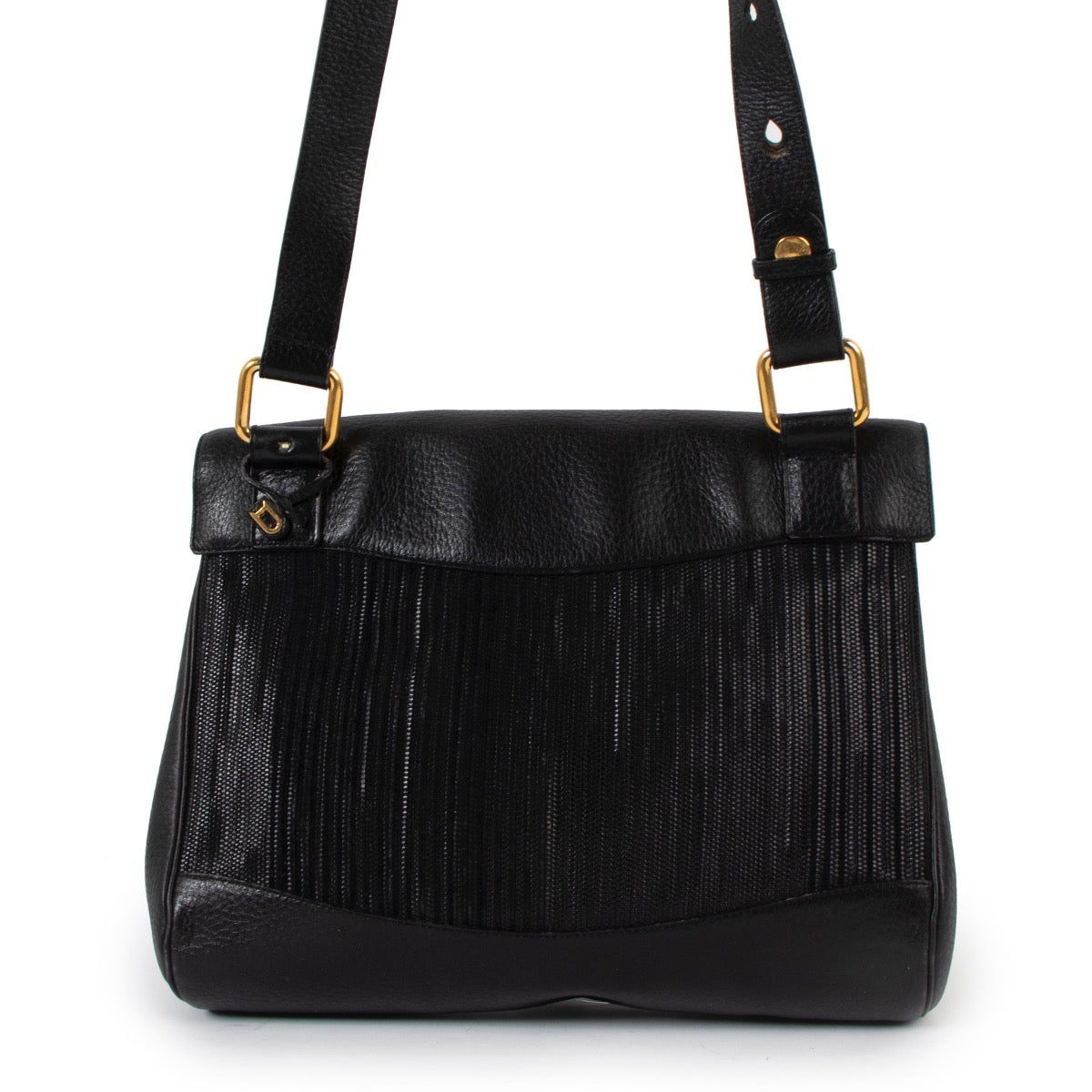 Shop safe online at Labellov in Antwerp this 100% authentic second hand Delvaux Black Toile De Cuir Shoulder Bag