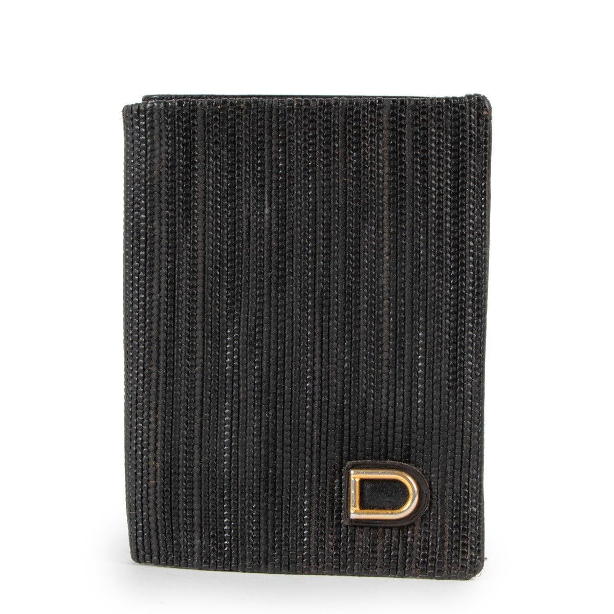 Delvaux Black Toile De Cuir Flap Wallet