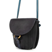 Delvaux Blue Listrac PM Toile De Cuir Crossbody Bag