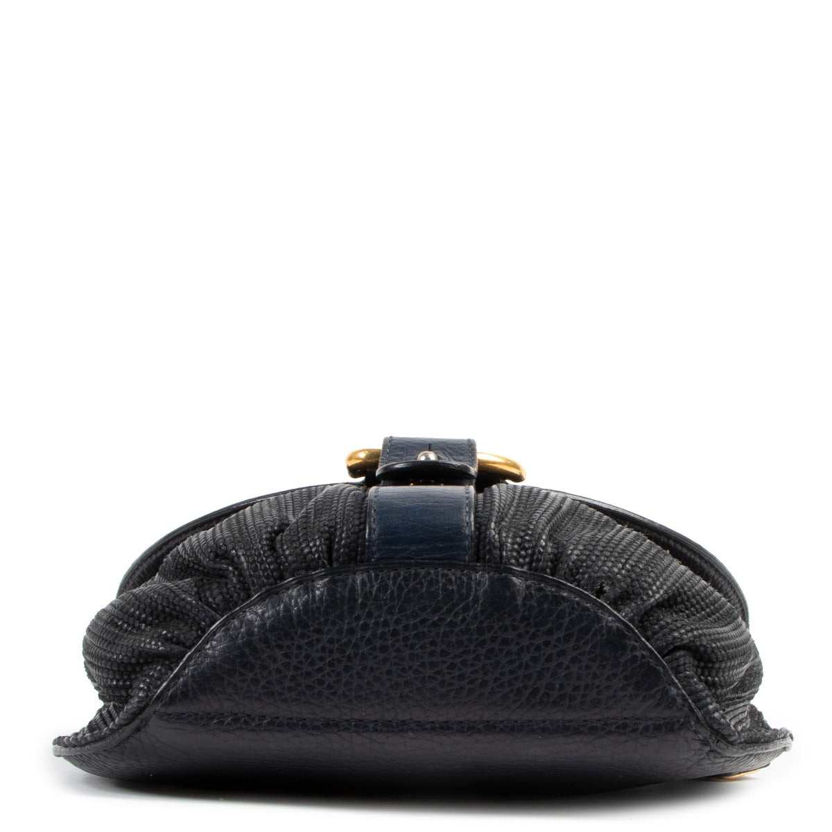 Delvaux Blue Listrac PM Toile De Cuir Crossbody Bag