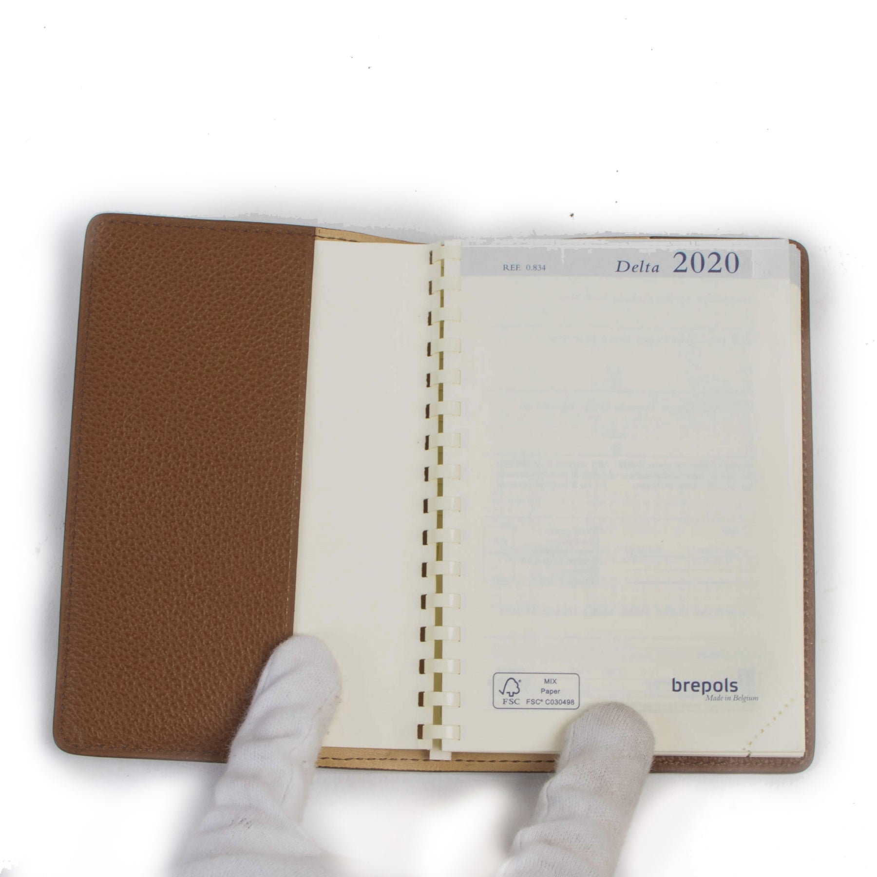 Authentieke tweedehands vintage Delvaux Brown Leather Agenda Holder koop online webshop LabelLOV