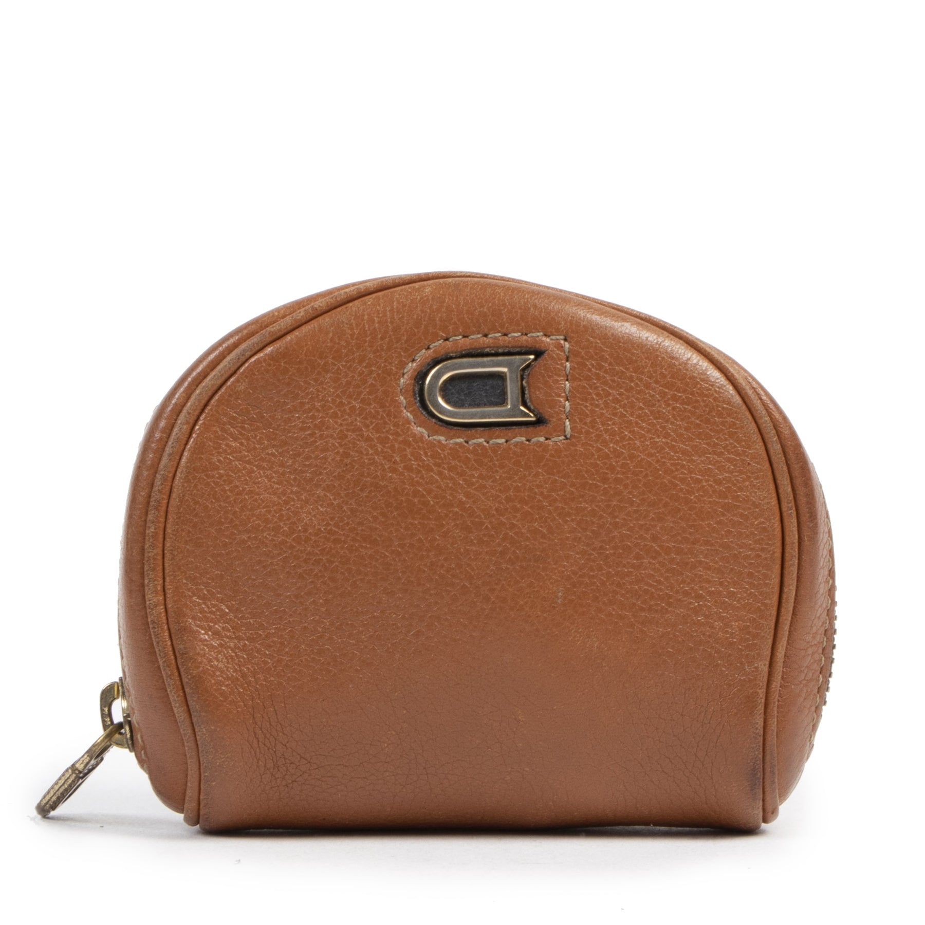 Authentic second-hand vintage Delvaux Cognac Leather Coin Purse buy online webshop LabelLOV