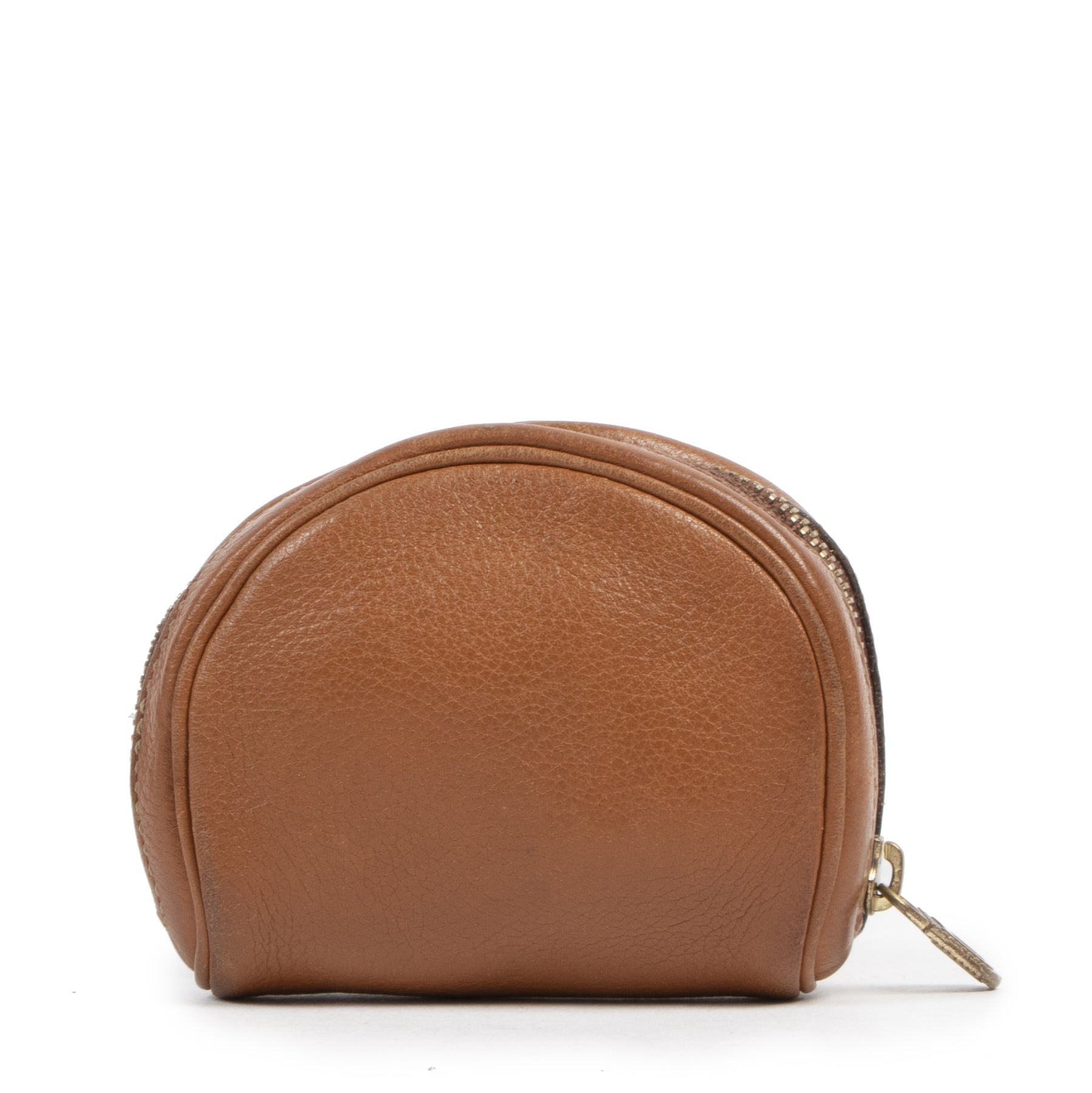 Authentieke tweedehands vintage Delvaux Cognac Leather Coin Purse koop online webshop LabelLOV