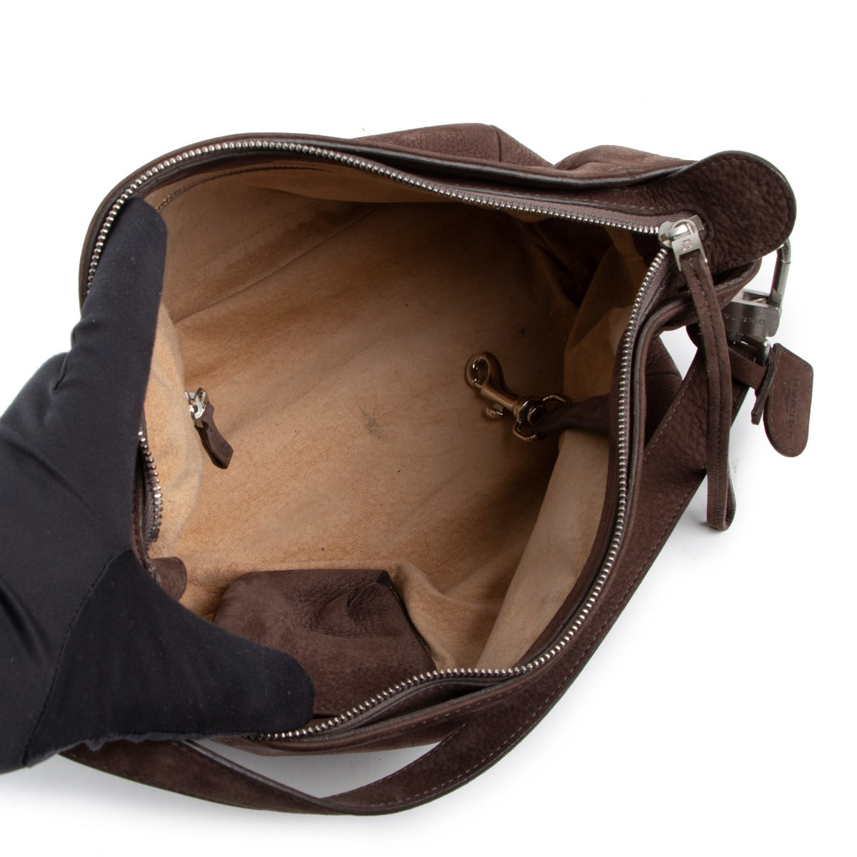 Sac bandoulière Delvaux Chicago Santiag en nubuck fumé