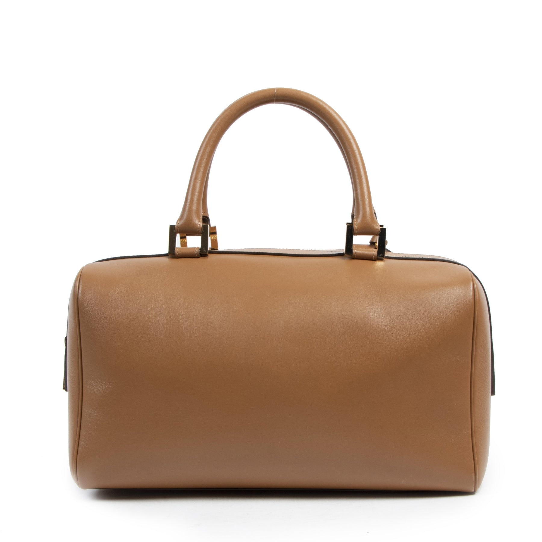 Authentique seconde-main vintage Delvaux Cognac Louise Boston Bag achète en ligne webshop LabelLOV