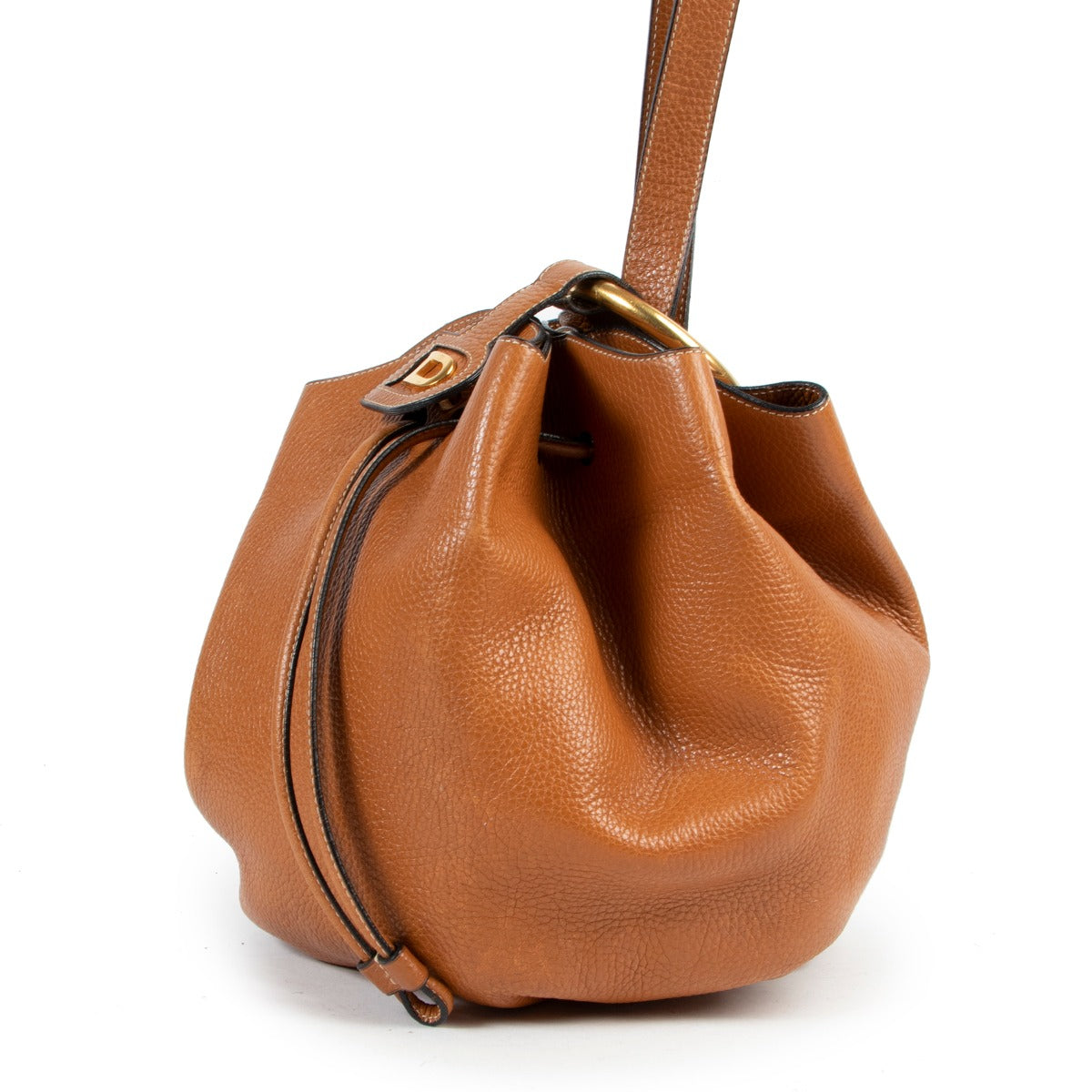 Delvaux Vent des Roses Cognac Bucket Bag