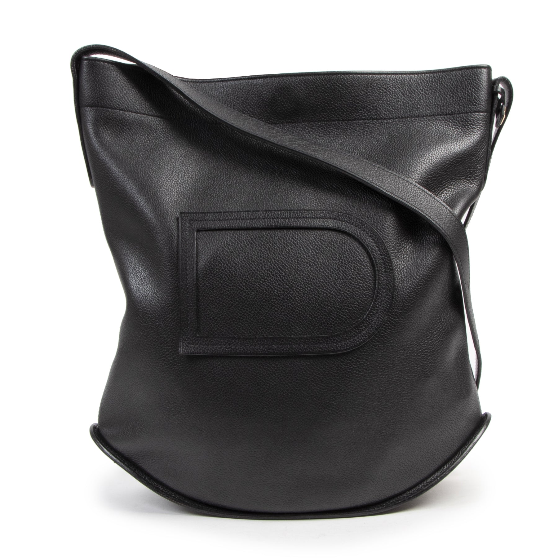 Authentic second-hand vintage Delvaux Black Le Pin Shoulder Bag buy online webshop LabelLOV
