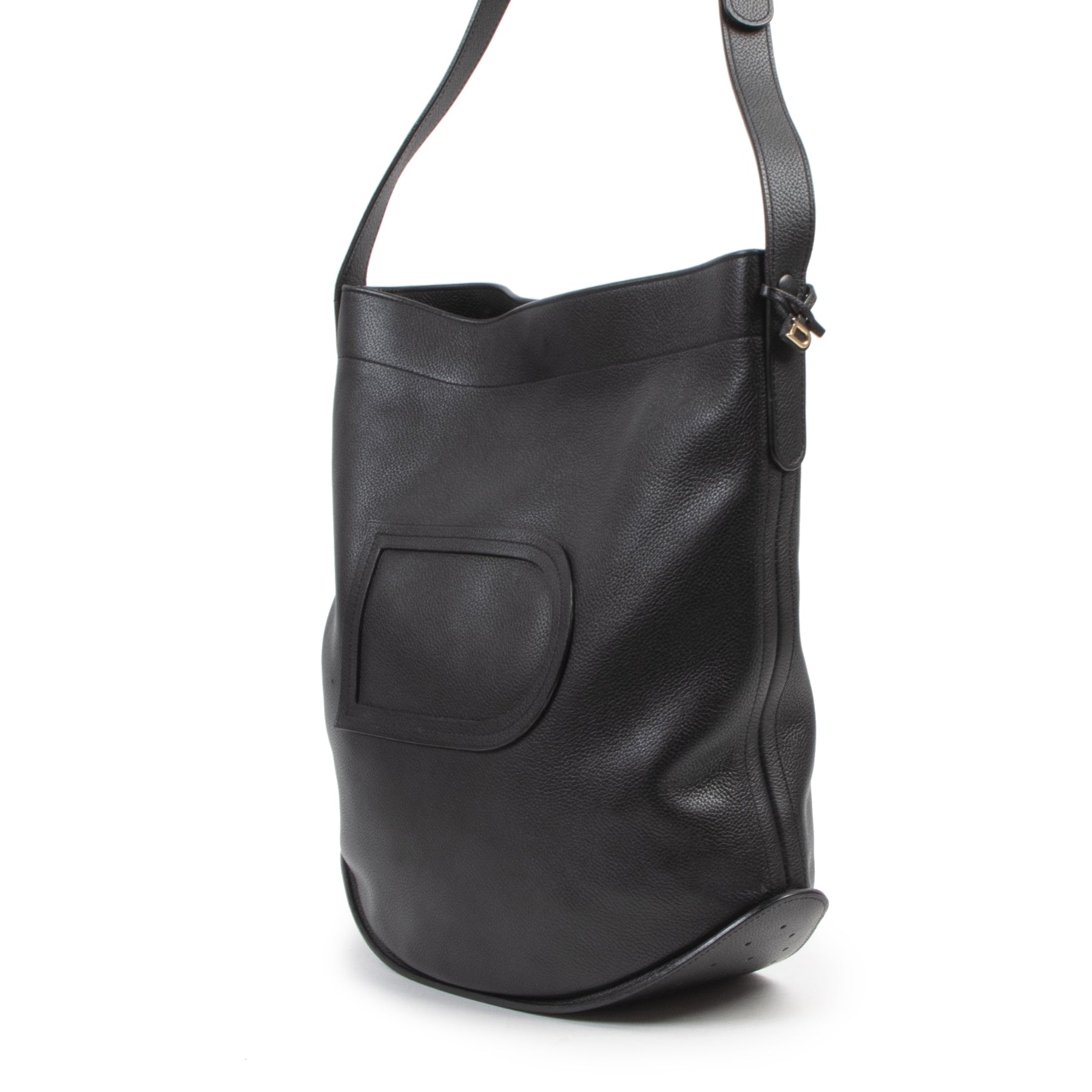 Authentic second-hand vintage Delvaux Black Le Pin Shoulder Bag buy online webshop LabelLOV