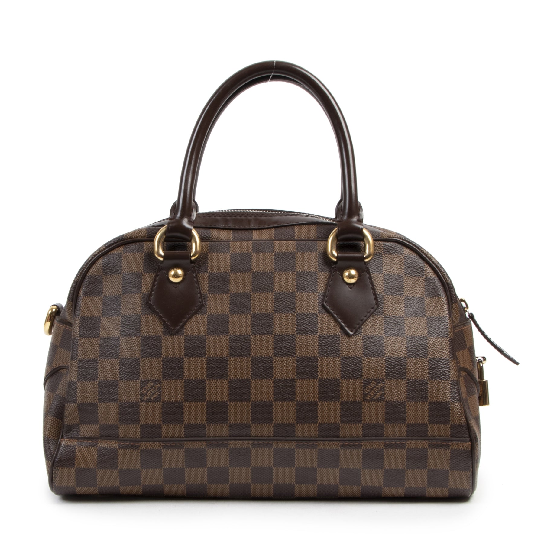 Authentieke tweedehands vintage Louis Vuitton Duomo Bowling Bag Ebene Damier koop online webshop LabelLOV