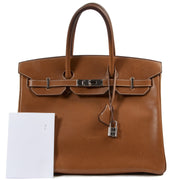 Hermès Birkin 35 Barenia Fauve PHW for the best price at Labellov secondhand luxury in Antwerp