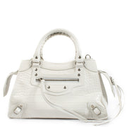 Buy authentic second hand Balenciaga White Crocodile Embossed Neo Classic Small Bag at Labellov.com