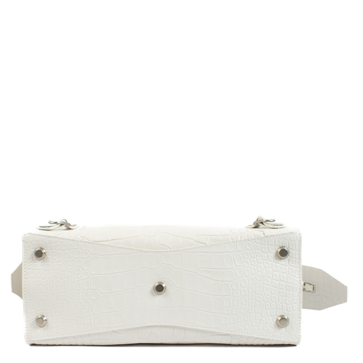 Buy authentic second hand Balenciaga White Crocodile Embossed Neo Classic Small Bag at Labellov.com