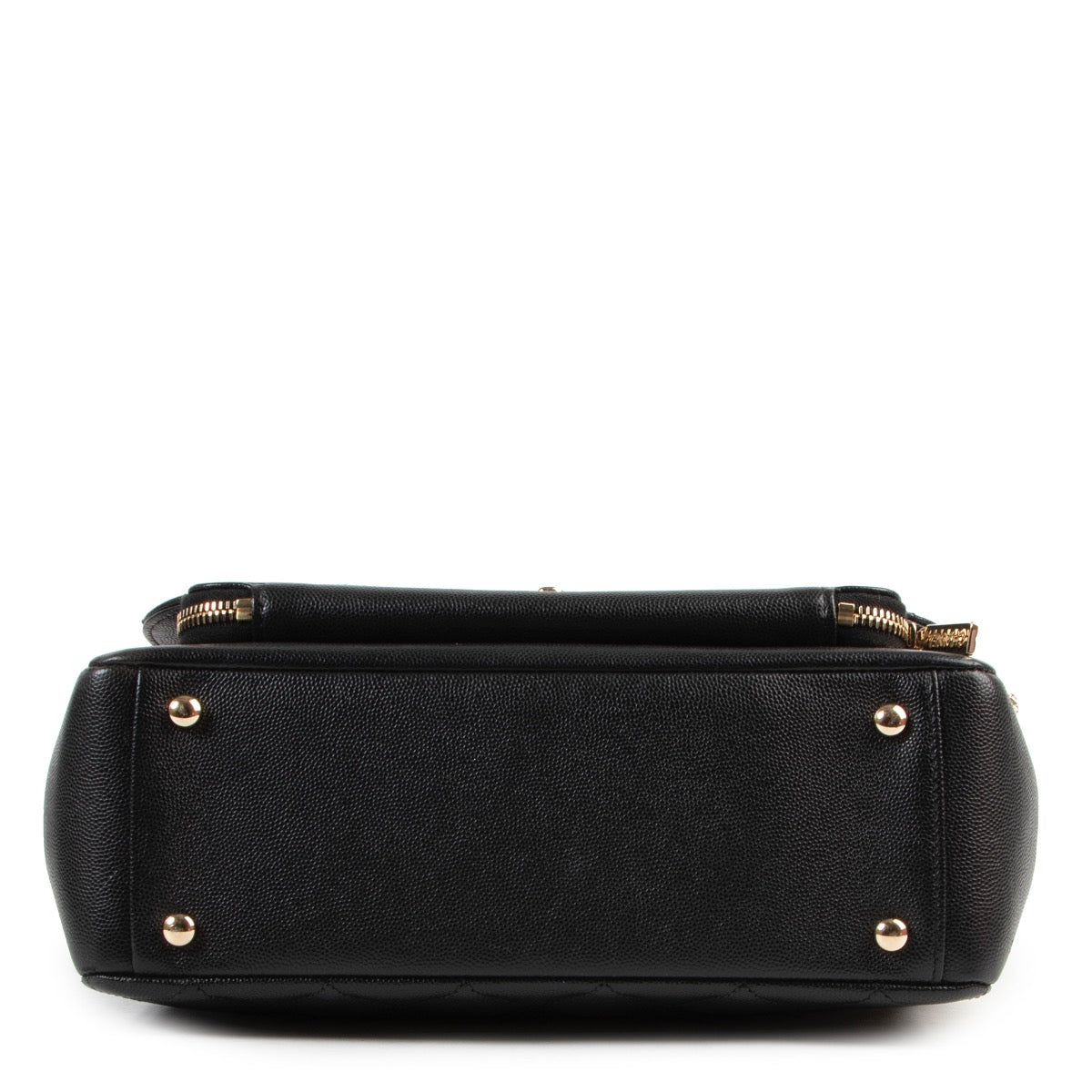 Shop safe online authentic Chanel Black Quilted Caviar Leather Flap Bag.