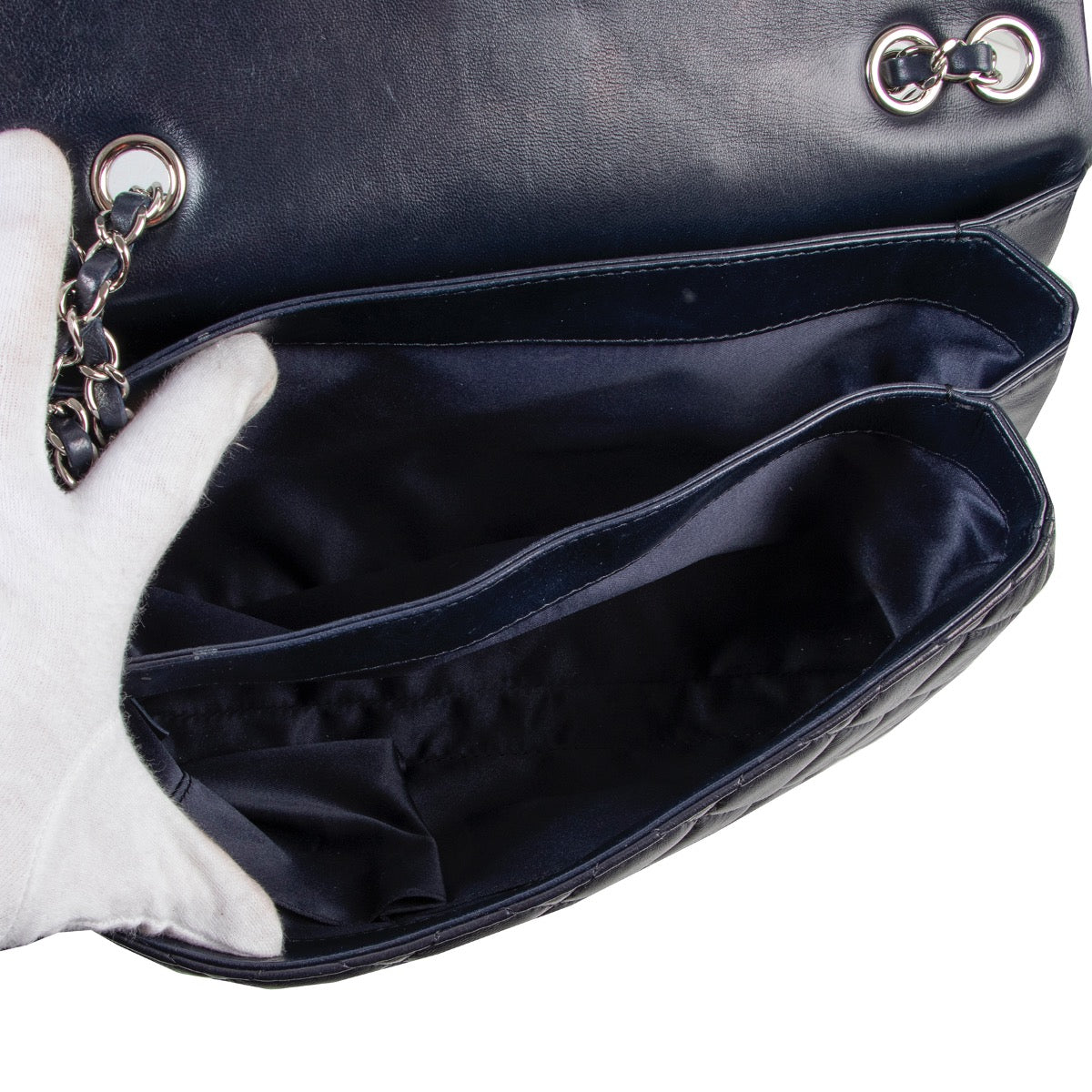 Chanel Dark Blue 3 Bag 2dehands 100% authentiek