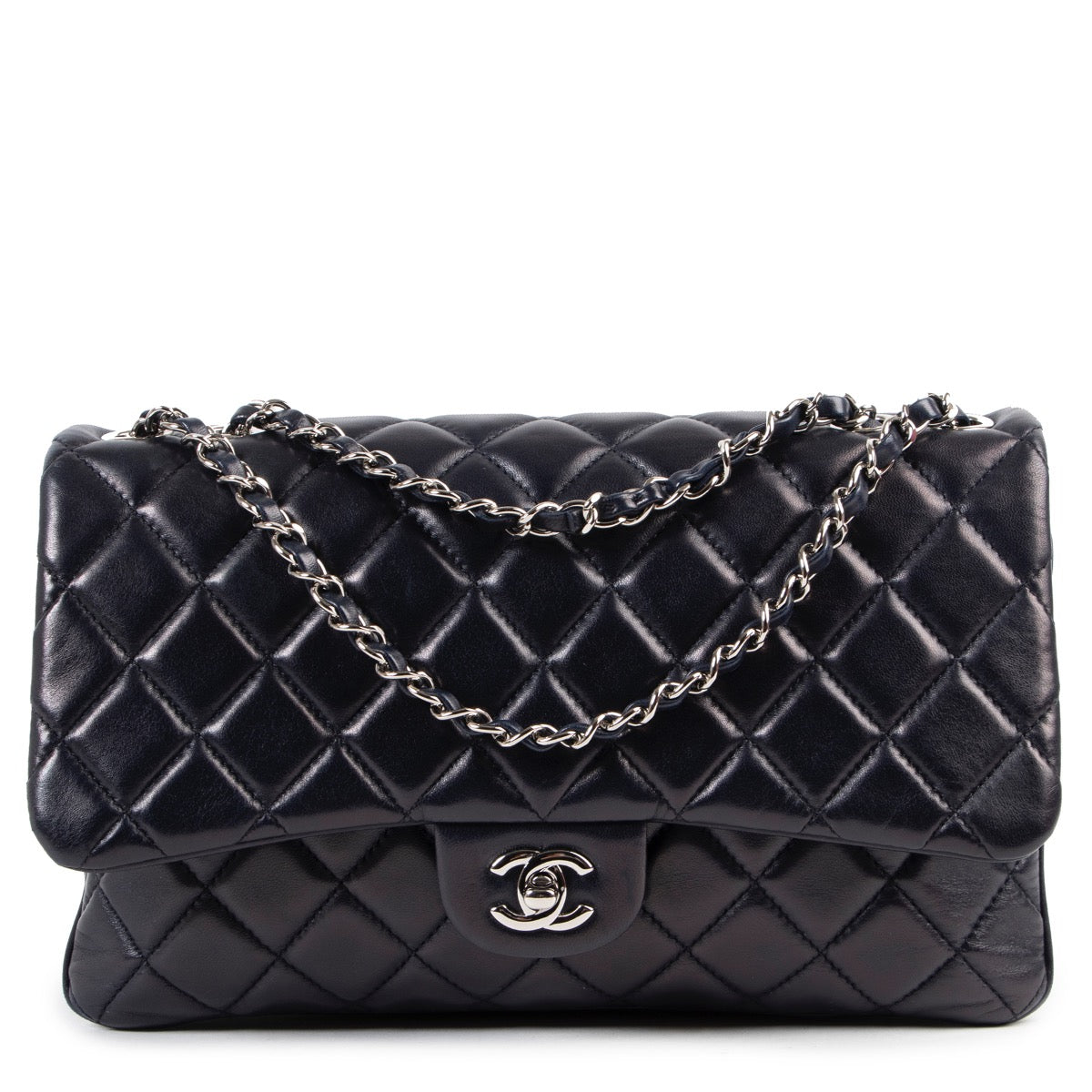 shop safe online secondhand Chanel Dark Blue 3 Bag