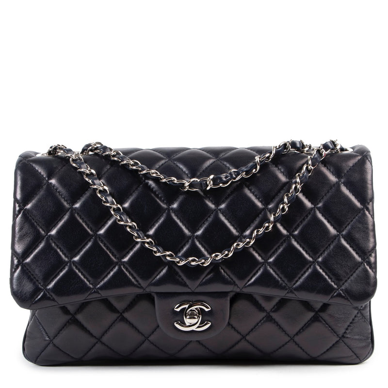 shop safe online secondhand Chanel Dark Blue 3 Bag