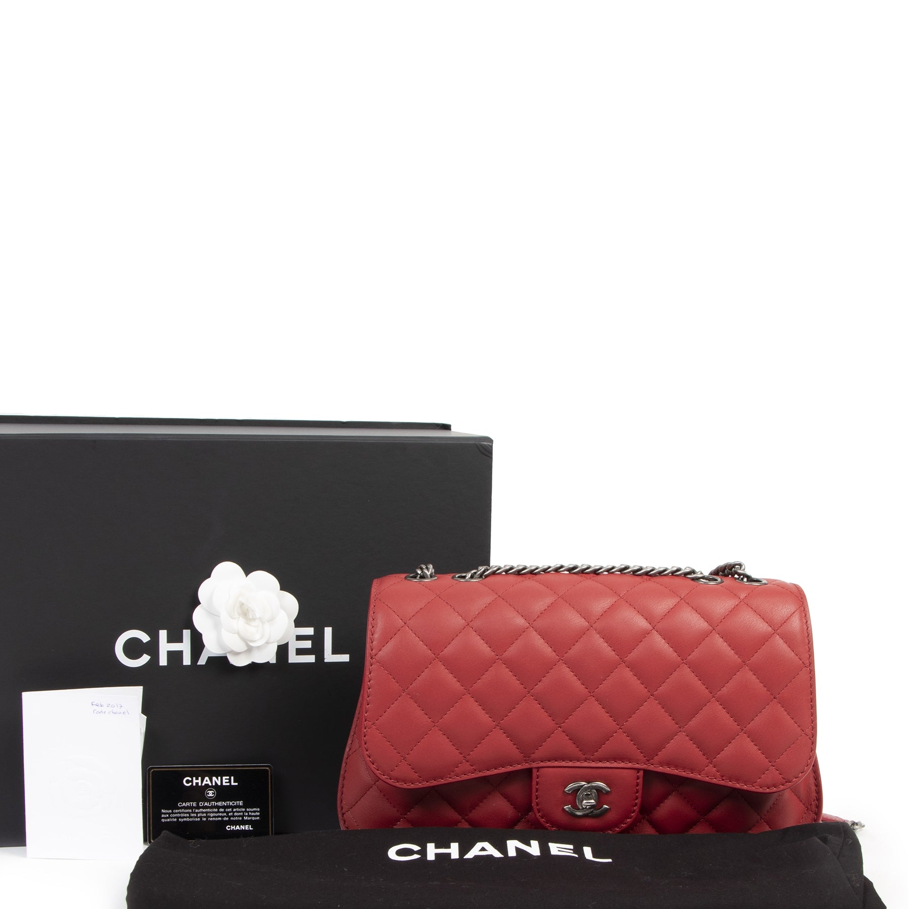 Chanel Red Sheepskin Flap Bag