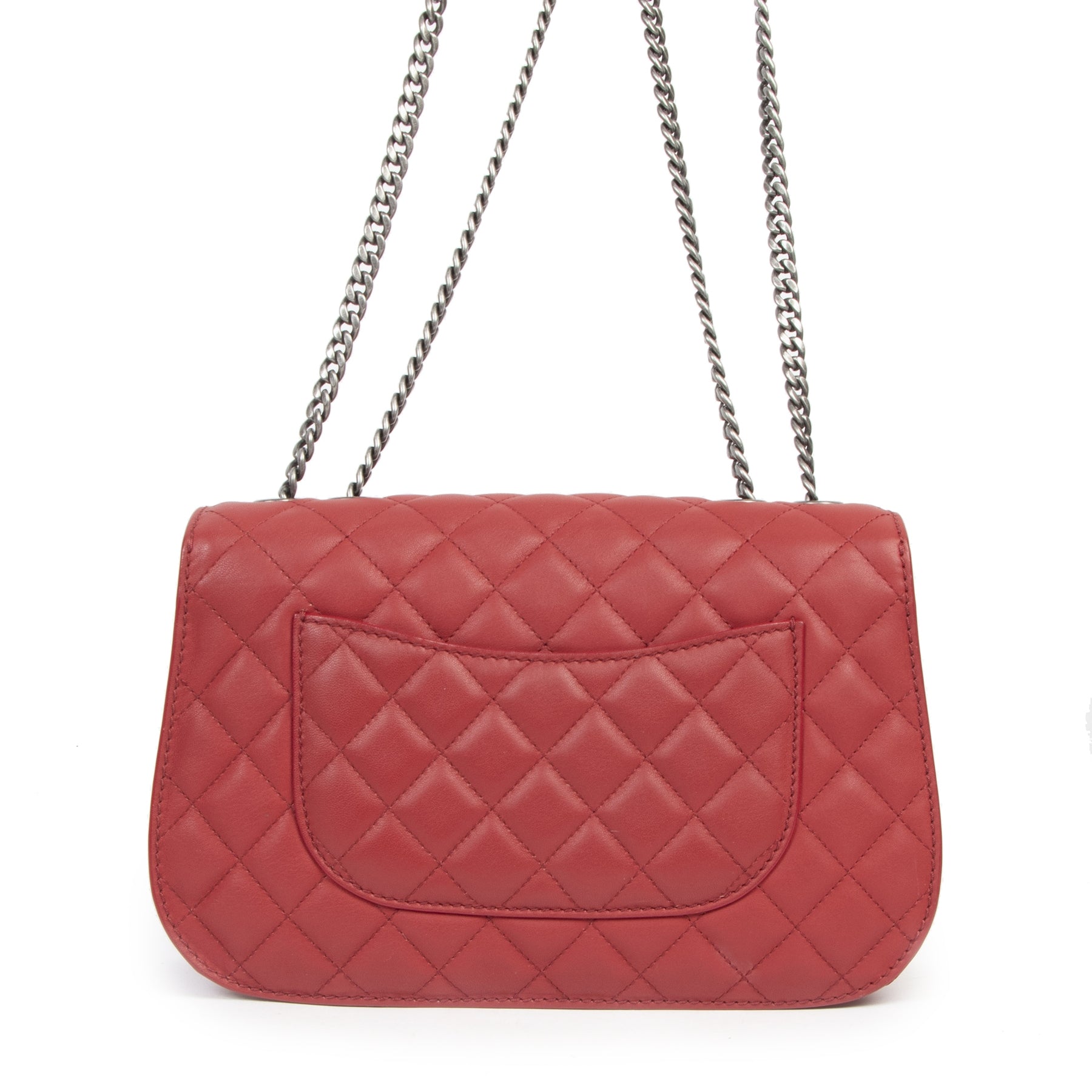 koop online tegen de beste prijs Chanel Red Sheepskin Flap Bag