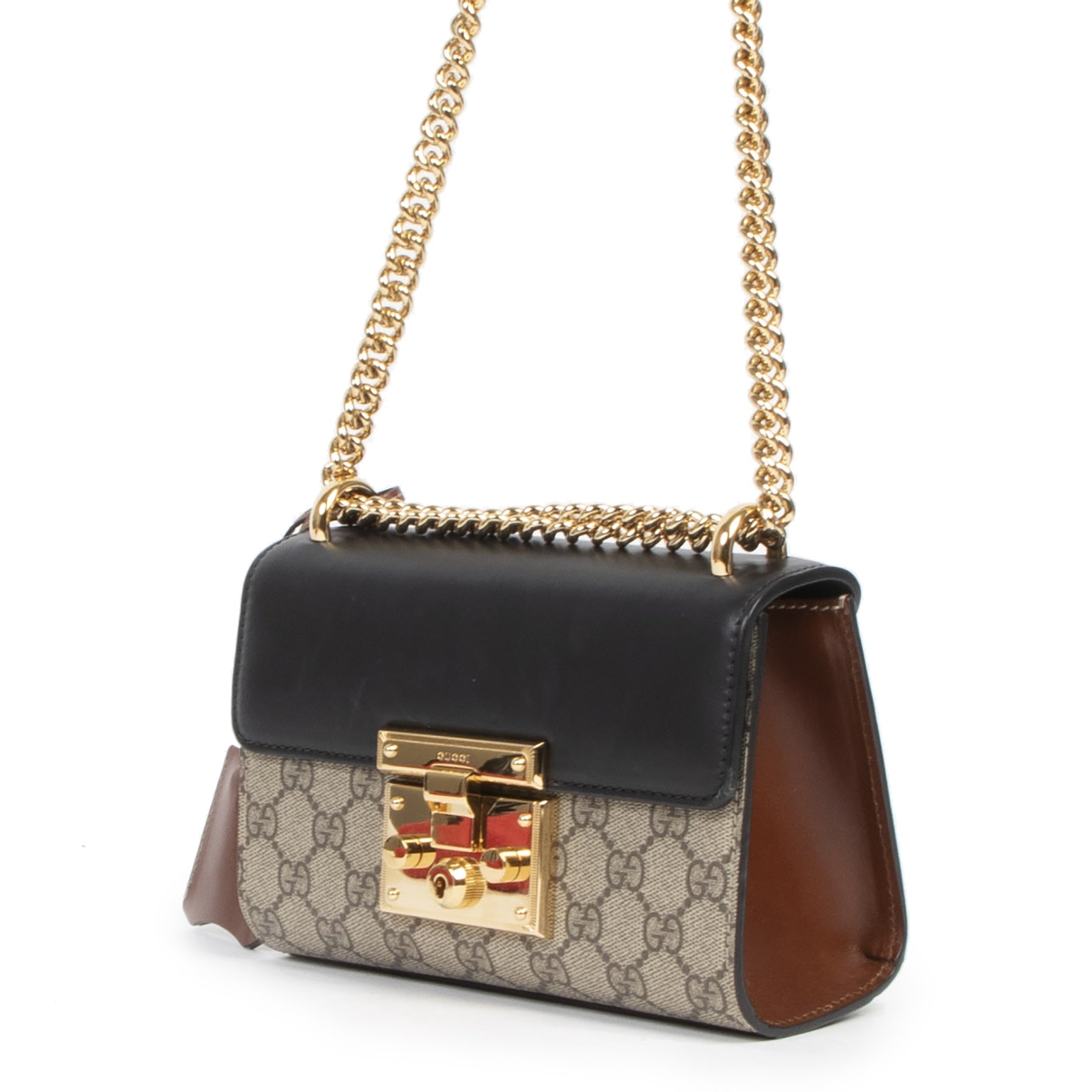 Authentieke Tweedehands Gucci Padlock GG Supreme Crossbody Bag juiste prijs veilig online shoppen luxe merken webshop winkelen Antwerpen België mode fashion