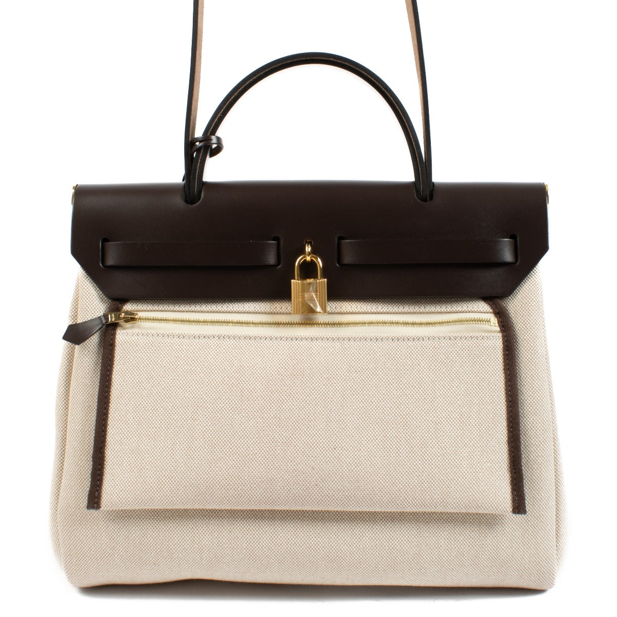 Hermès Herbag Zip 31 Circuit 24 Toile H Plume/Hunter GHW