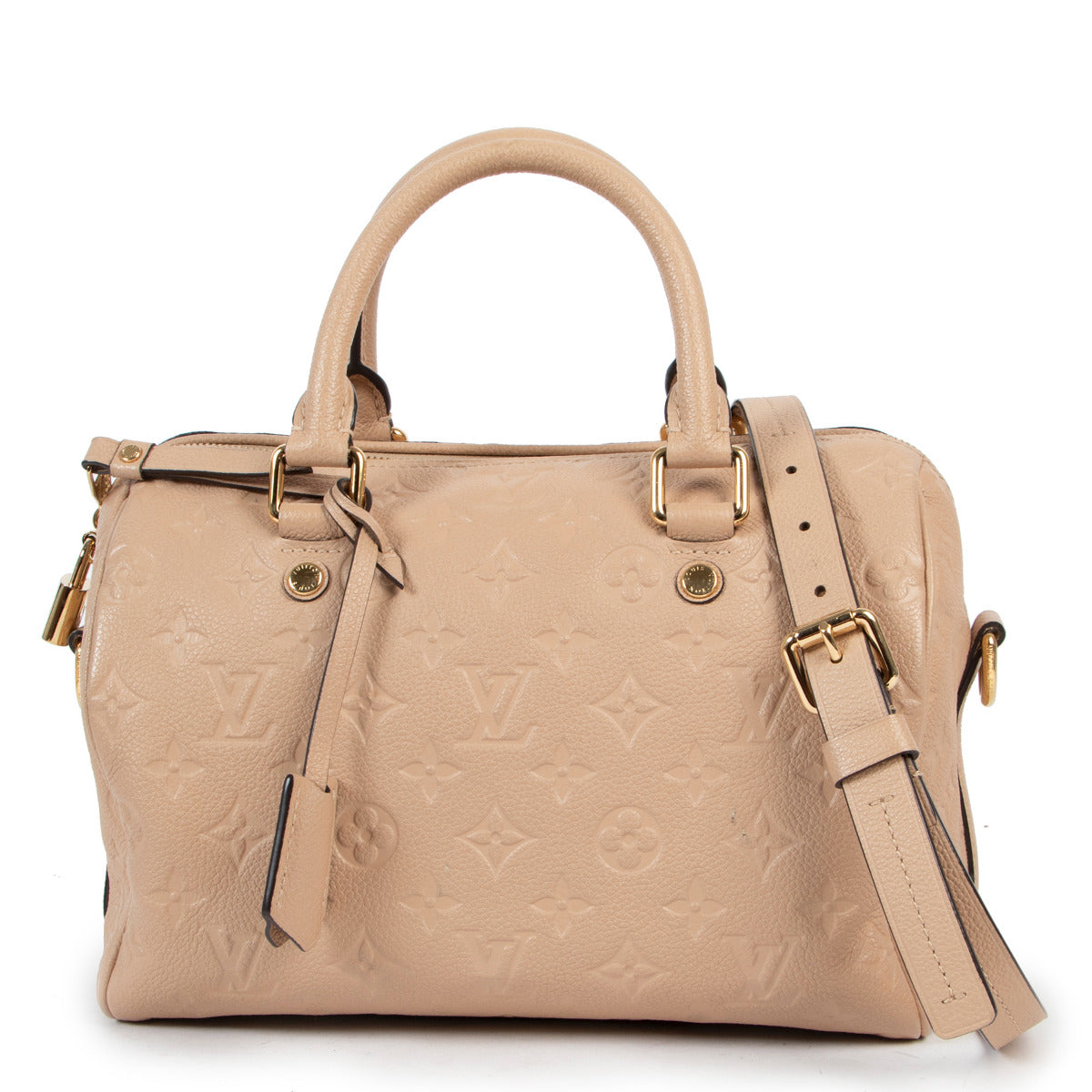 Louis Vuitton Beige Speedy 25 Bandouliere Monogram Empreinte Dune for the best price at Labellov secondhand luxury
