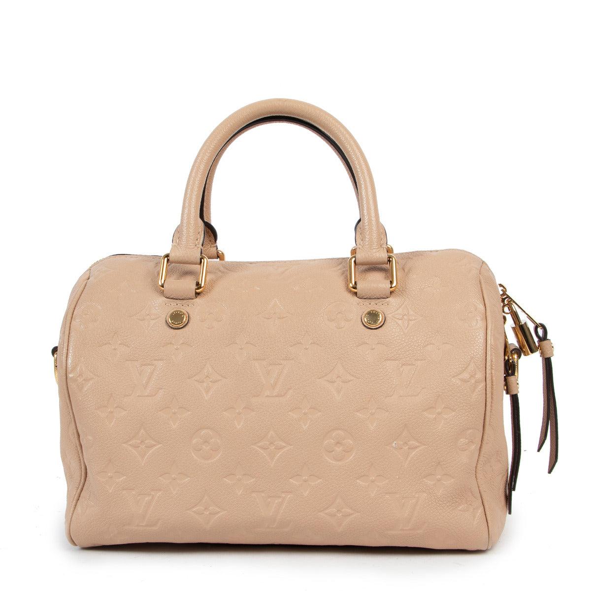 Louis Vuitton Beige Speedy 25 Bandouliere Monogram Empreinte Dune