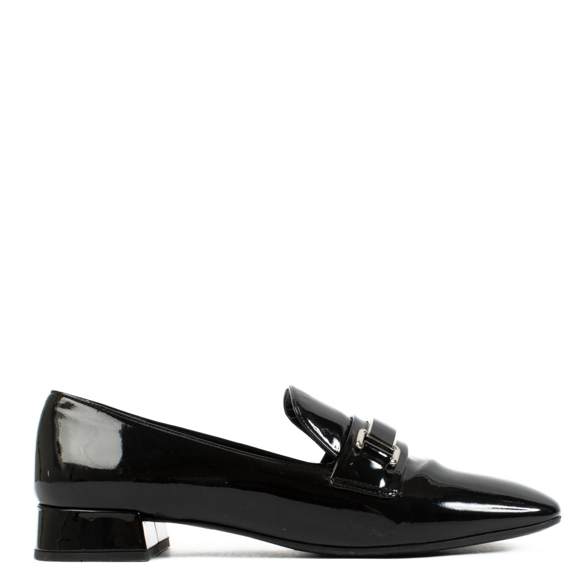 Mocassins Prada en cuir verni noir - Taille 37,5