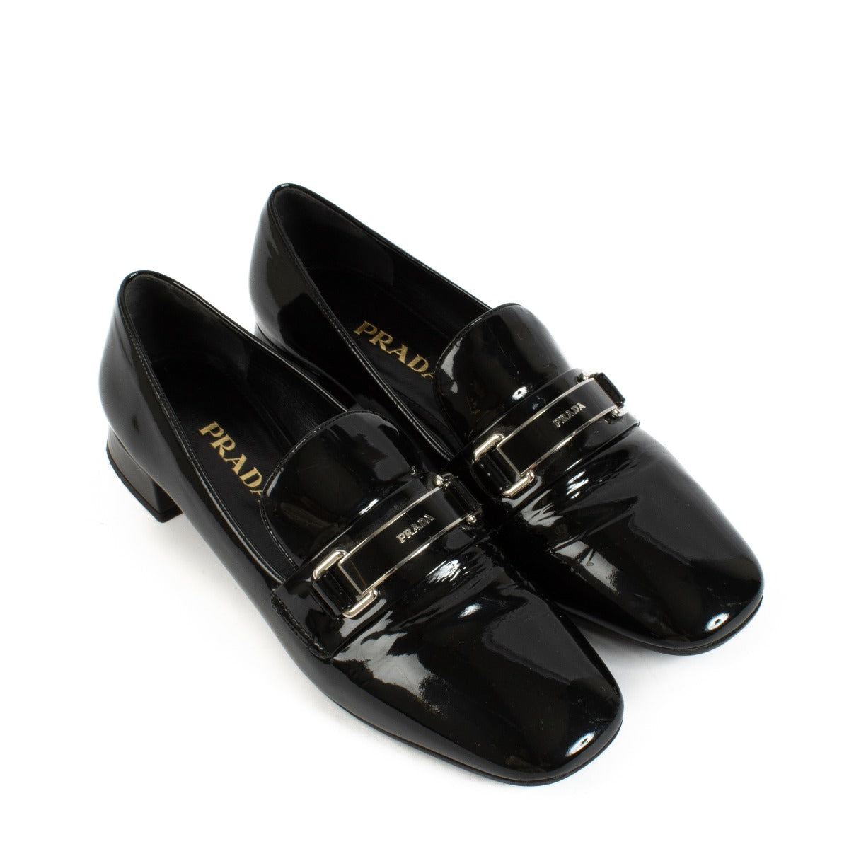 Mocassins Prada en cuir verni noir - Taille 37,5