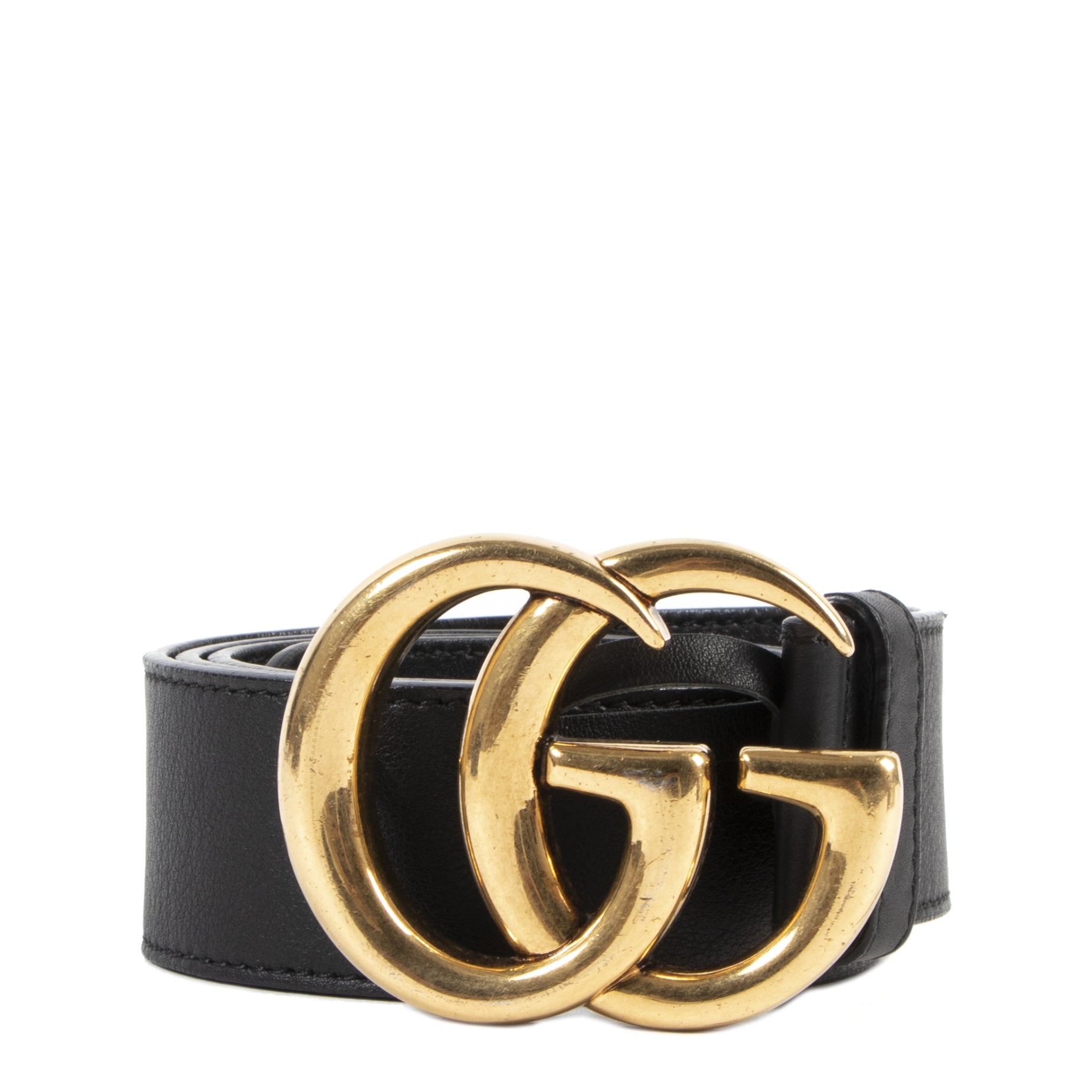 Gucci GG Black and Gold Buckle - size 85 for sale
