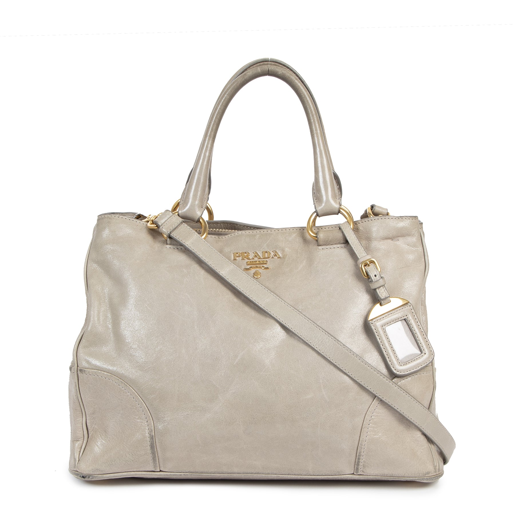 acheter en ligne seconde main Prada Grey Shine Shopping Tote