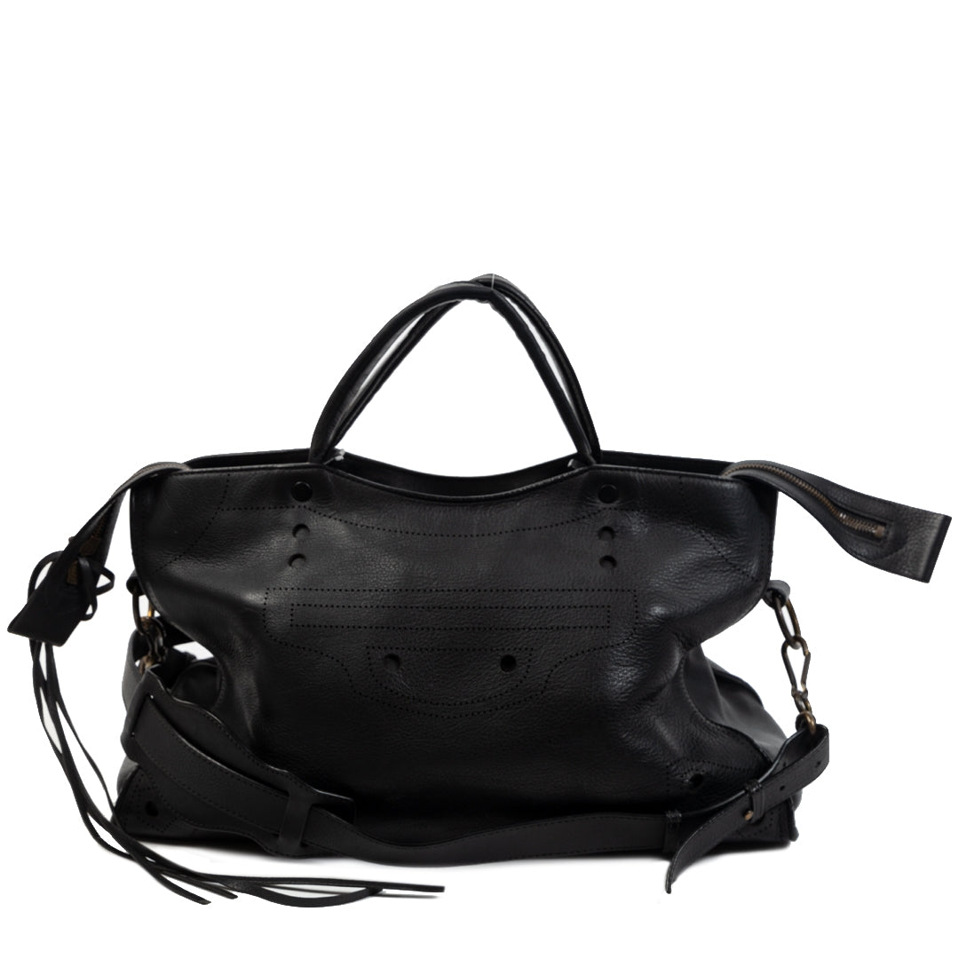 Authentieke Tweedehands Balenciaga Blackout AJ City Bag juiste prijs veilig online shoppen luxe merken webshop winkelen Antwerpen België mode fashion
