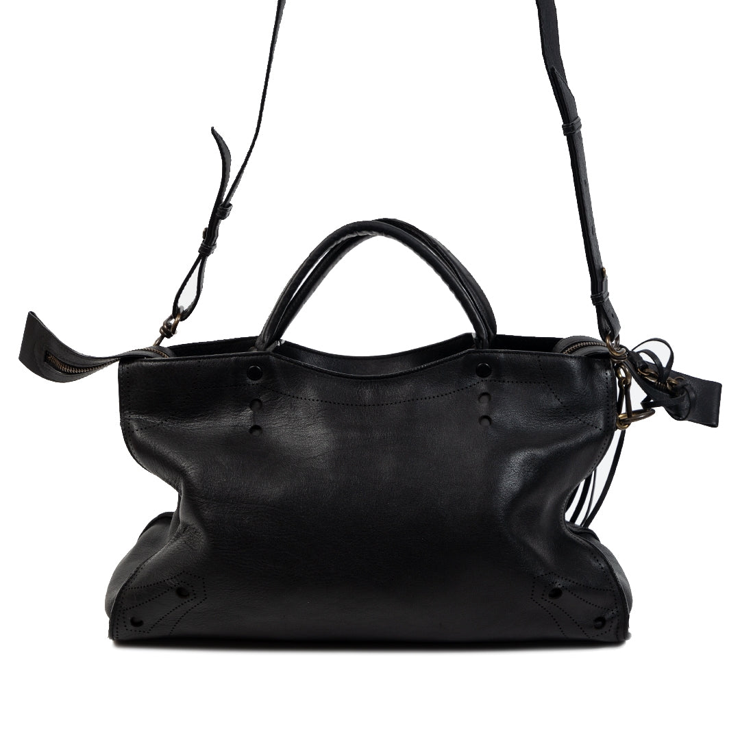 Authentieke Tweedehands Balenciaga Blackout AJ City Bag juiste prijs veilig online shoppen luxe merken webshop winkelen Antwerpen België mode fashion