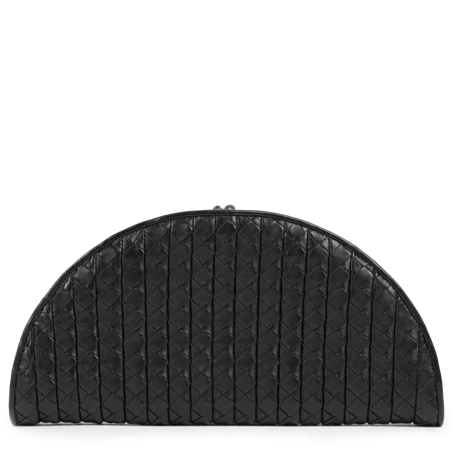 Authentic secondhand Bottega Veneta Black Intrecciato Leather Clutch designer bags fashion luxury vintage webshop safe secure online shopping