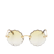 Authentieke Tweedehands Chloé Rosie Flower Gold/Yellow Shaded Sunglasses juiste prijs veilig online shoppen luxe merken webshop winkelen Antwerpen België mode fashion