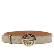 Authentieke Tweedehands Gucci GG-Buckle Off White Monogram Leather Belt juiste prijs veilig online shoppen luxe merken webshop winkelen Antwerpen België mode fashion