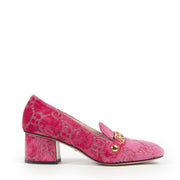 Gucci Sylvie GG Mid Heel Velvet Pumps