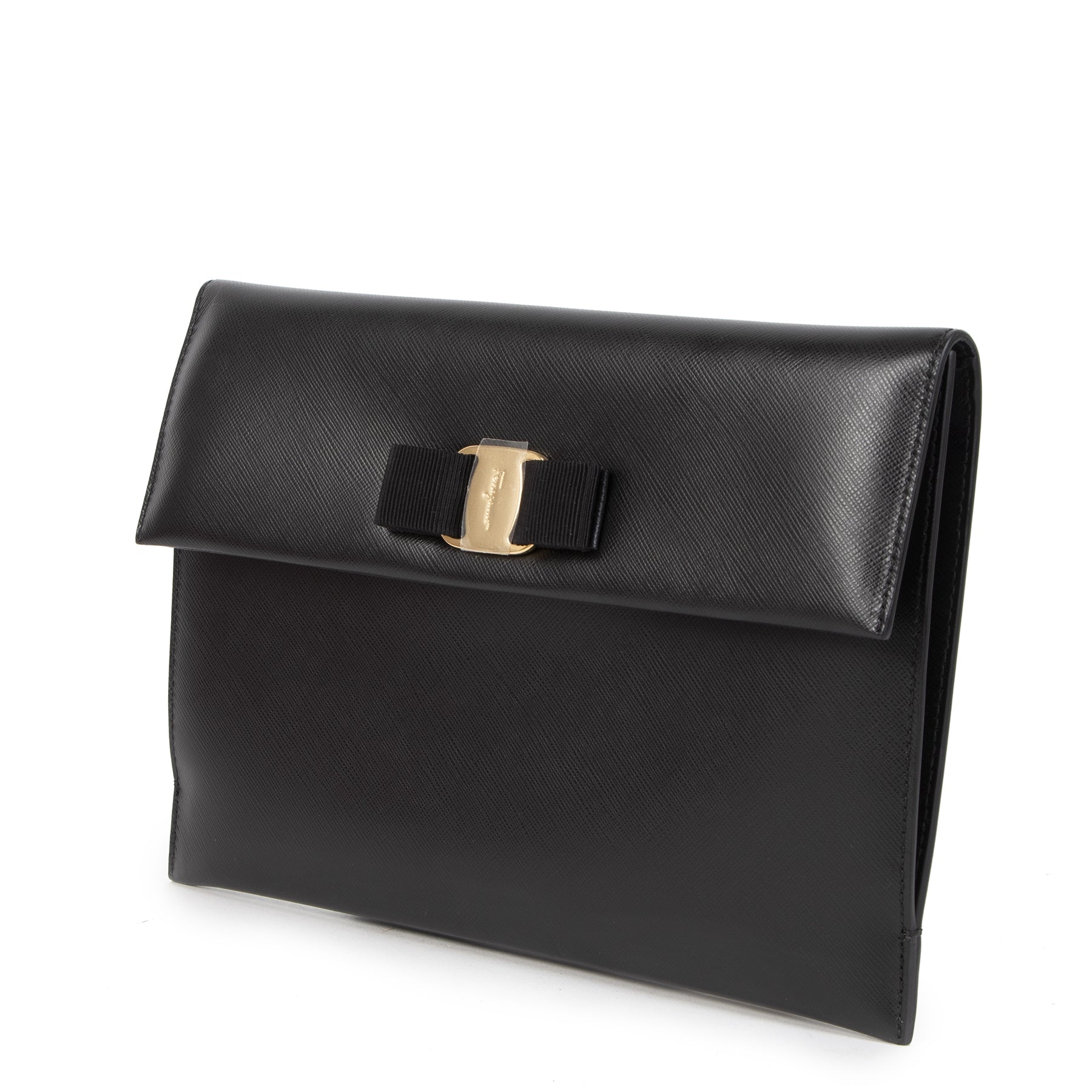Ferragamo Saffiano leather Clutch Black