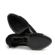 bent u op zoek naar een authentiek exemplaar van deChanel Black Suede And Patent Platform Pumps - size 41?