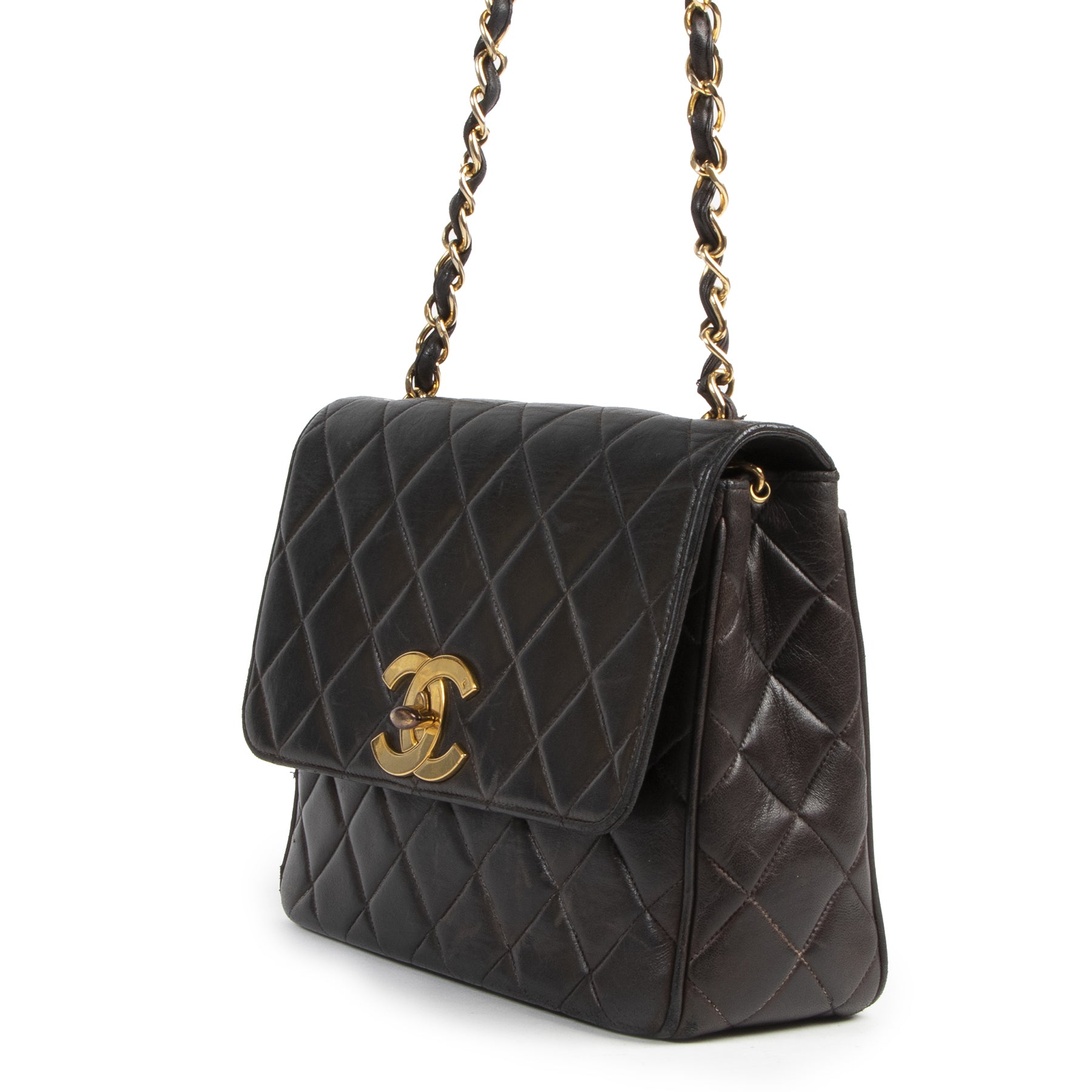 shop safe online Chanel Vintage Black Quilted Shoulder Bag