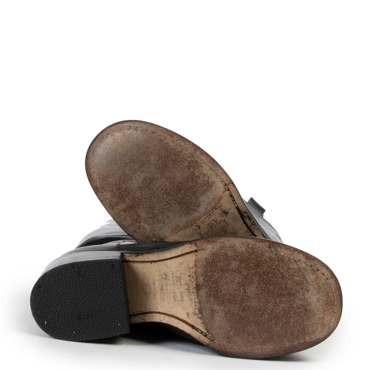 Shop archive Belgian high-end designer vintage A.F. Vandevorst Black Classic Leather Boots at Labellov.