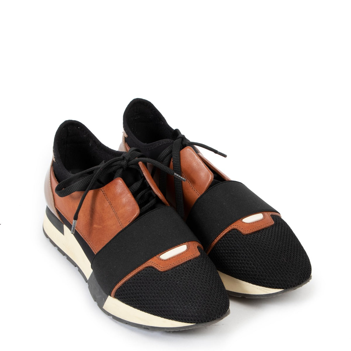 Balenciaga Race Runner Black Brown Sneakers - Size 39