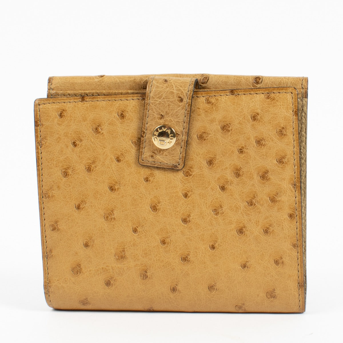 Portefeuille Denise en autruche Sahara Delvaux