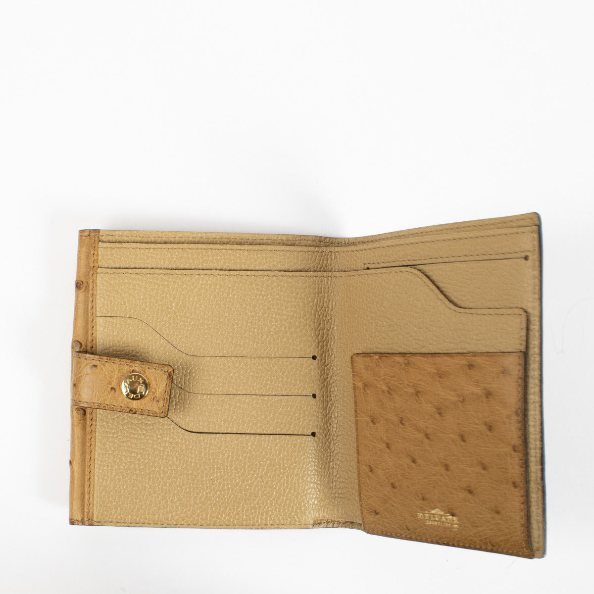 Portefeuille Denise en autruche Sahara Delvaux