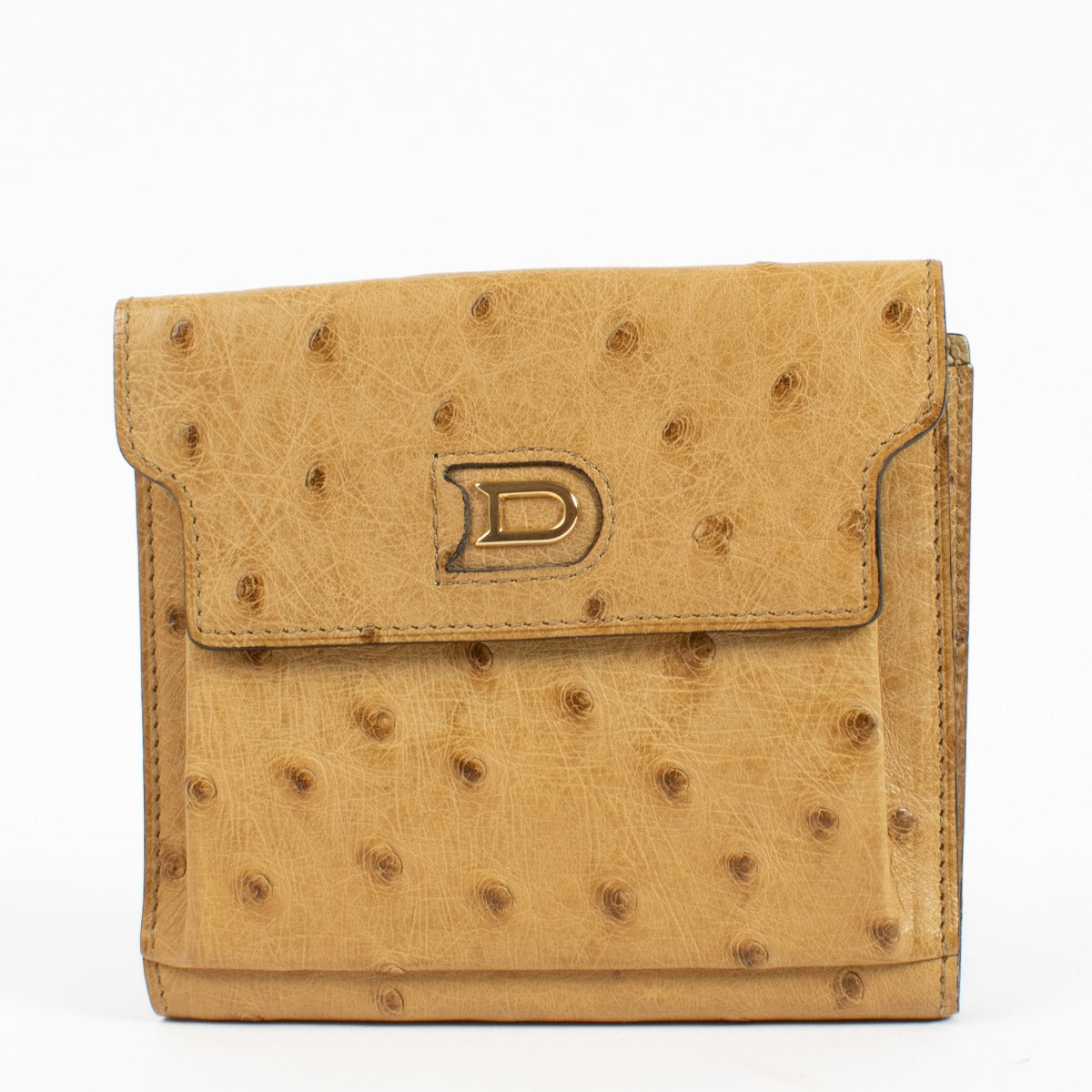 Portefeuille Denise en autruche Sahara Delvaux