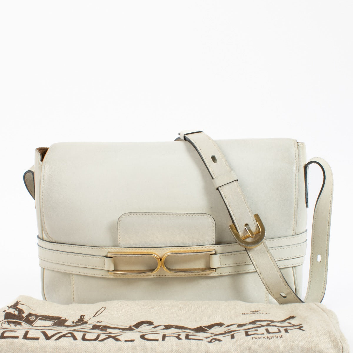 Sac bandoulière Delvaux en cuir blanc
