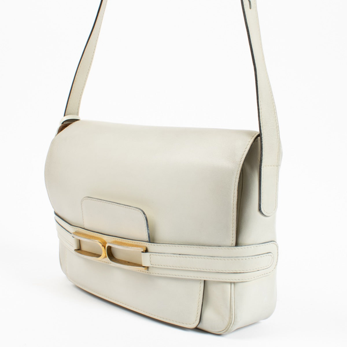 Sac bandoulière Delvaux en cuir blanc