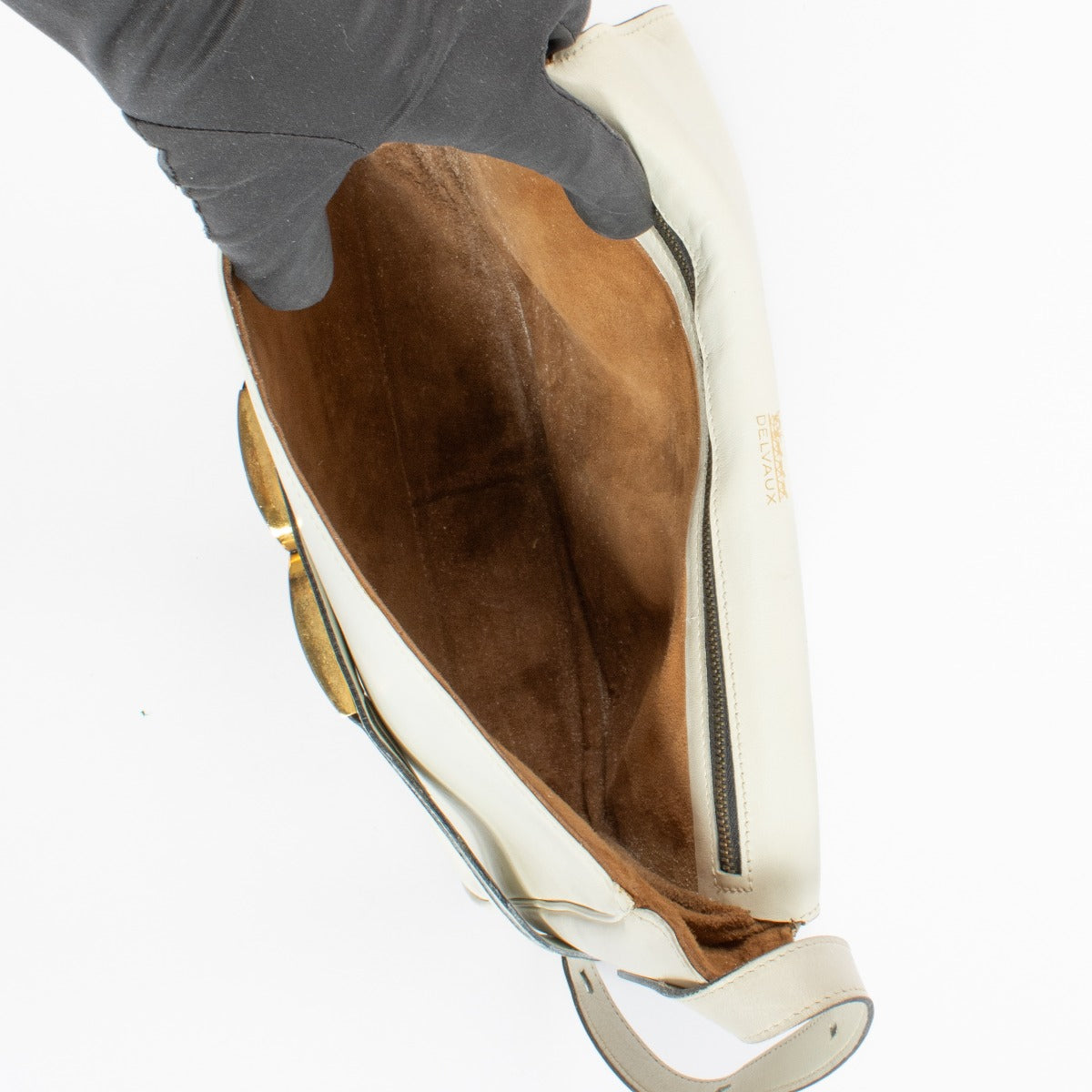 Sac bandoulière Delvaux en cuir blanc